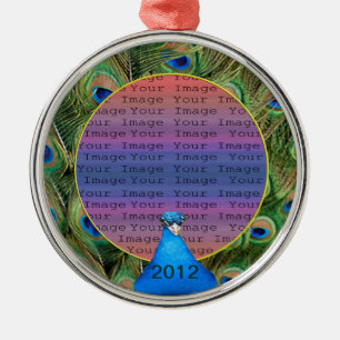Peacock Bröllop Photo Ornament