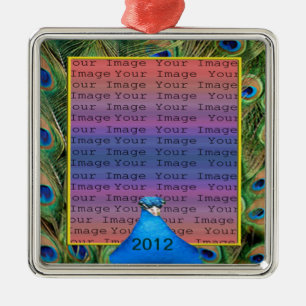 Peacock Bröllop Photo Ornament
