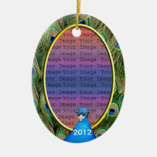 Peacock Bröllop Photo Ornament