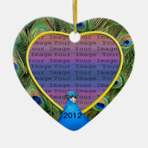 Peacock Bröllop Photo Ornament