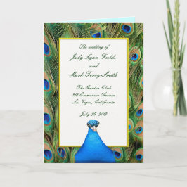 Peacock Bröllopsprogram Card Program