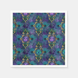 Peacock Buttefllies Bröllop förnödenheter Napkins Pappersservett