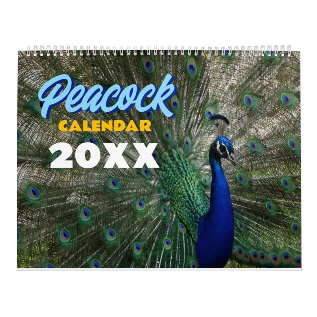 Peacock Calendar 2026 Wall Photo  Kalender (Omslag)