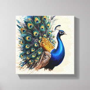 Peacock canvas-färg canvastryck