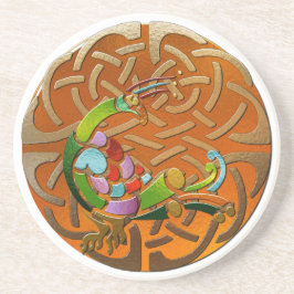 Peacock Celtic Deco Jeweled Underlägg Sandsten