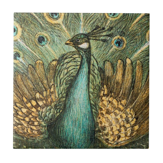 Peacock Ceramic Tile Kakelplatta (Framsidan)