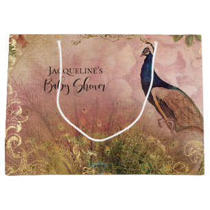 Peacock Chinoiserie Peony Blommigt Flicka Shower