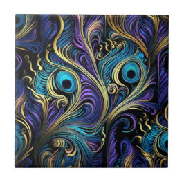 Peacock Colorful Mönster Kakelplatta