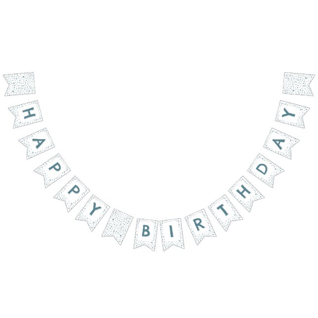 Peacock Confetti Watercolor Dots Bunting Flagga (Alla)