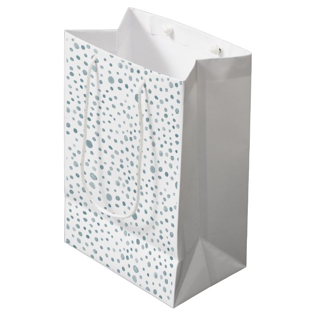 Peacock Confetti Watercolor Dots Gift Bag (Framsidan Vinklad)