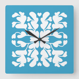 Peacock deco fyrkantig klocka