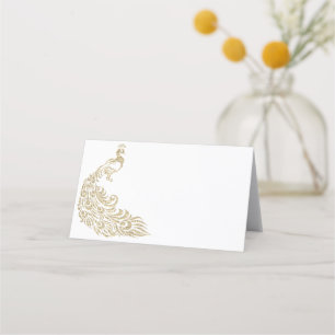 Peacock Design Blankt Bord Namn-kort Placeringskort