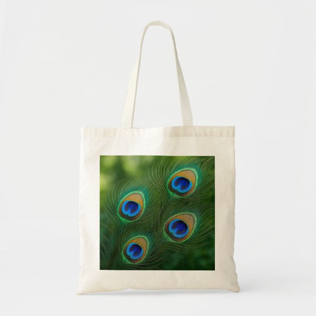 Peacock design Tote Bag Tygkasse (Framsidan)