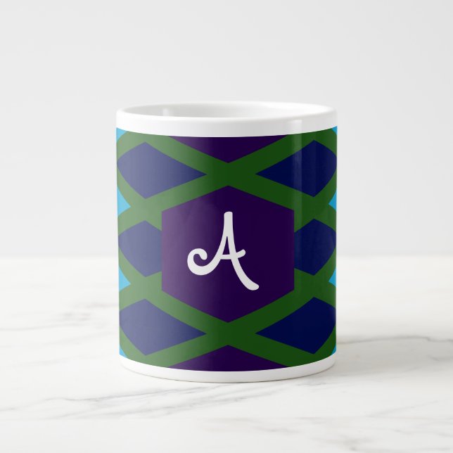 Peacock Diamond Monogram Jumbo Mugg (Framsidan)