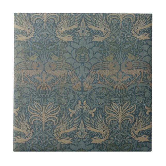Peacock Dragon av William Morris Kakelplatta (Framsidan)