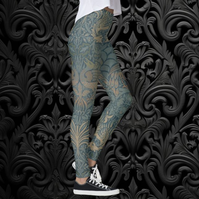 Peacock Dragon av William Morris Leggings (Peacock and Dragon by William Morris Leggings)