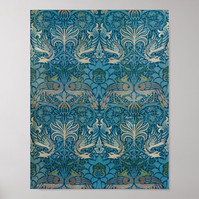 Peacock Dragon av William Morris Poster (Framsidan)