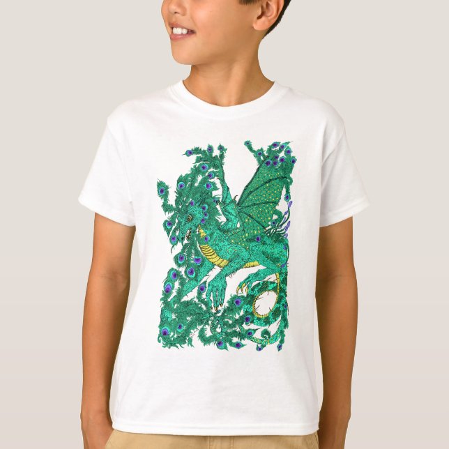 Peacock Dragon T-shirt (Framsida)