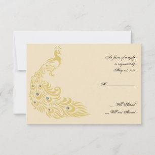 Peacock Elegance Art Deco Flair Responcard OSA Kort
