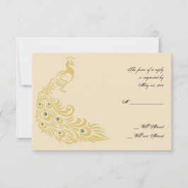 Peacock Elegance Art Deco Flair Responcard OSA Kort