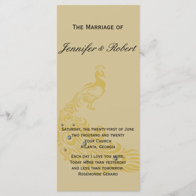 Peacock Elegance med ett program för konsthändelse (Framsida)