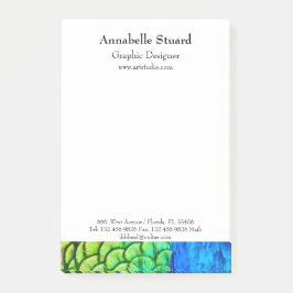 Peacock elegant modern makeup artist business busi post-it block