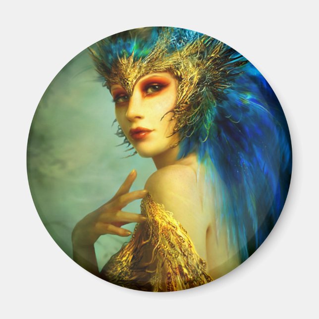Peacock Fairy Magnet (Framsidan)