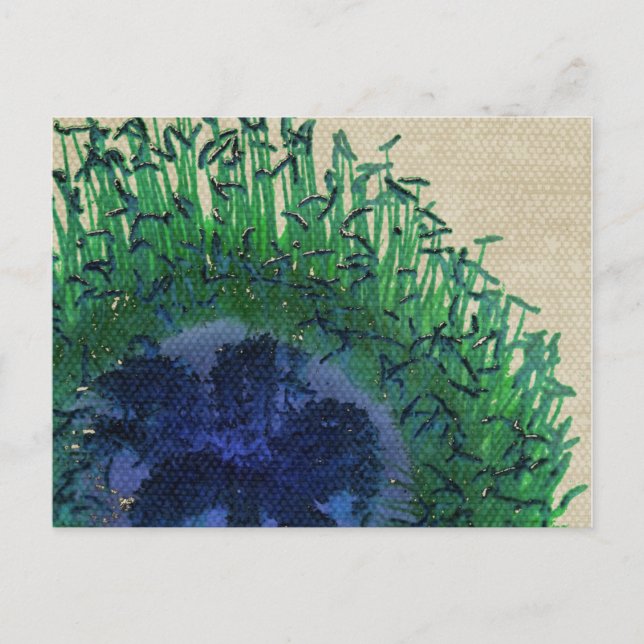 Peacock Färg Flower Card Vykort (Framsida)