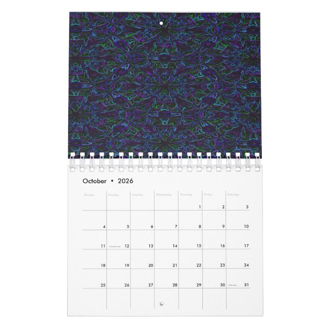 Peacock Färg Kalender (Oct 2026)