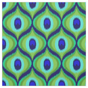 Peacock färg moroccan ikat design tyg