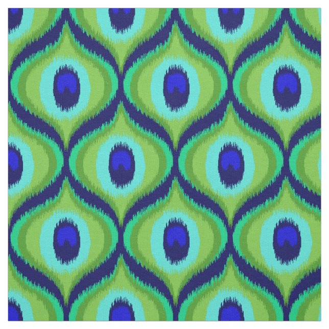 Peacock färg moroccan ikat design tyg (Provkarta)