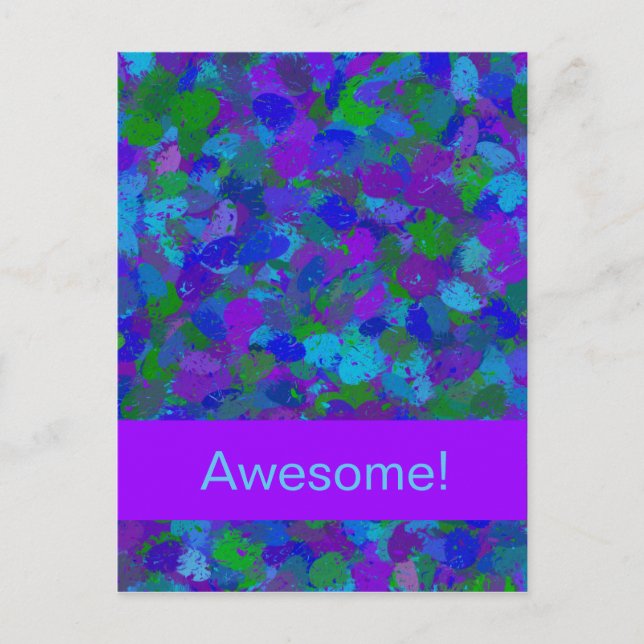 Peacock Färg Splatter Vykort (Framsida)