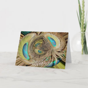 Peacock Feather Abstrakt #3 Anteckningskort