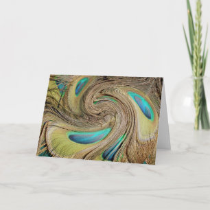 Peacock Feather Abstrakt #6 Anteckningskort