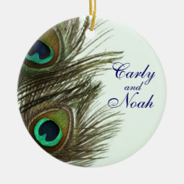 Peacock Feather Anpassade Bröllop Ornament