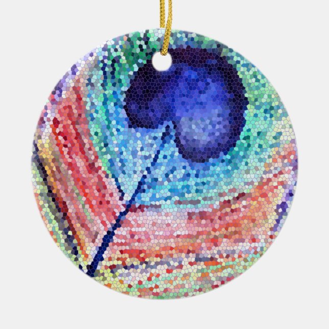 Peacock Feather Art Circle Ornament (Framsidan)
