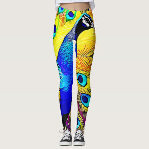 Peacock Feather Art Leggings