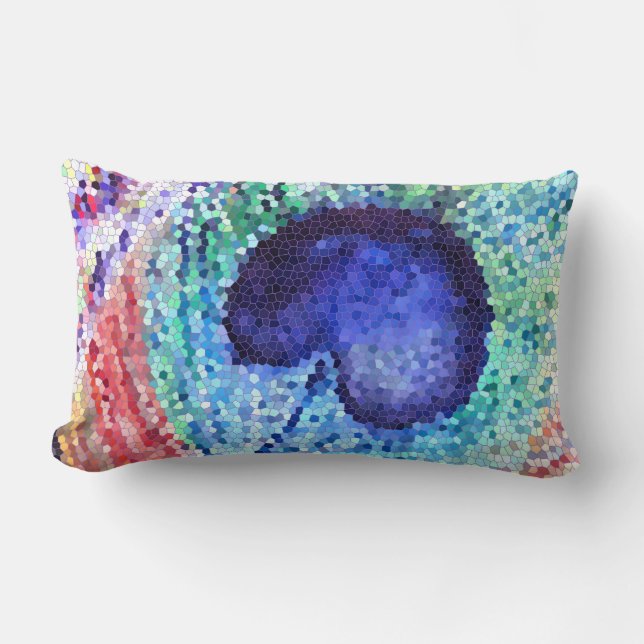 Peacock Feather Art Lumbar Cushion Lumbarkudde (Framsida)