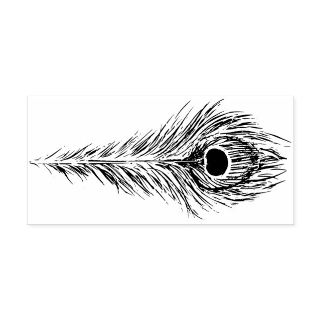 Peacock Feather Art Peacocks Feathers Artwork Självfärgande Stämpel (Design)