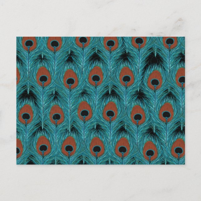 Peacock Feather Art Peacocks Feathers Artwork Vykort (Framsida)