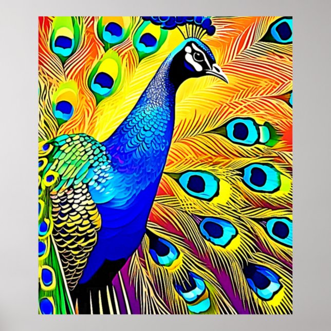 Peacock Feather Art Poster (Framsidan)