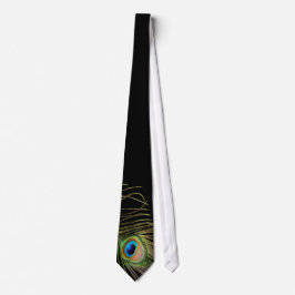 Peacock Feather Black Tie Slips