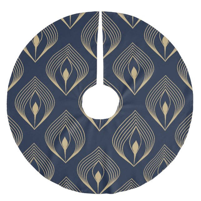 Peacock Feather: Blommigt Paisley Julgransmatta Borstad Polyester (Framsidan)