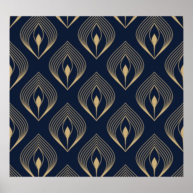 Peacock Feather: Blommigt Paisley Poster (Framsidan)