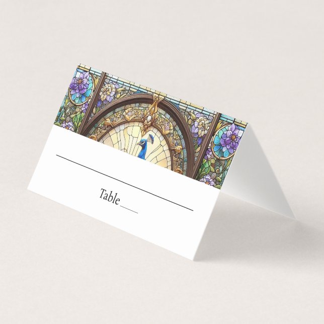 Peacock Feather Bord-monteringskort Kort (Framsida)