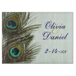 Peacock Feather Bride and Groom Caking Board