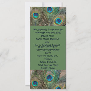 Peacock Feather Bröllop Inbjudningar
