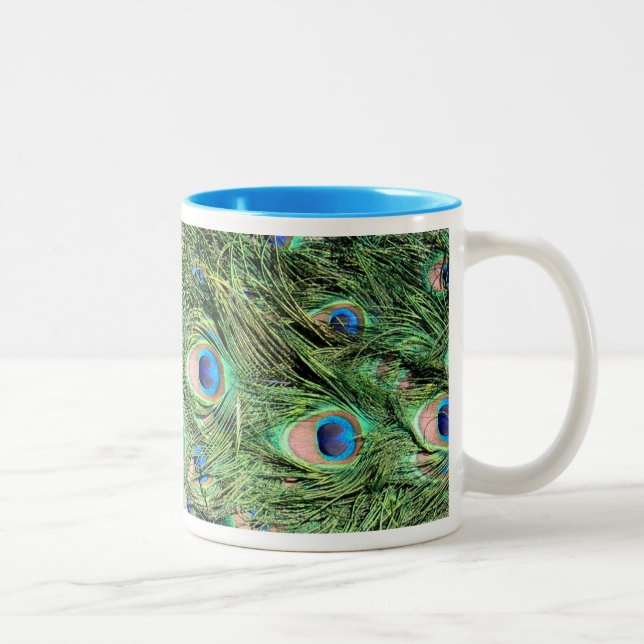 Peacock Feather Coffee eller Tea Kopp Beverage Mug (Höger)