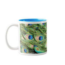 Peacock Feather Coffee eller Tea Kopp Beverage Mug