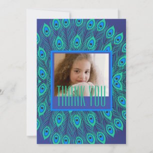 PEACOCK FEATHER DECORATIVE REPEATING MOTIF BLUE INBJUDNINGAR